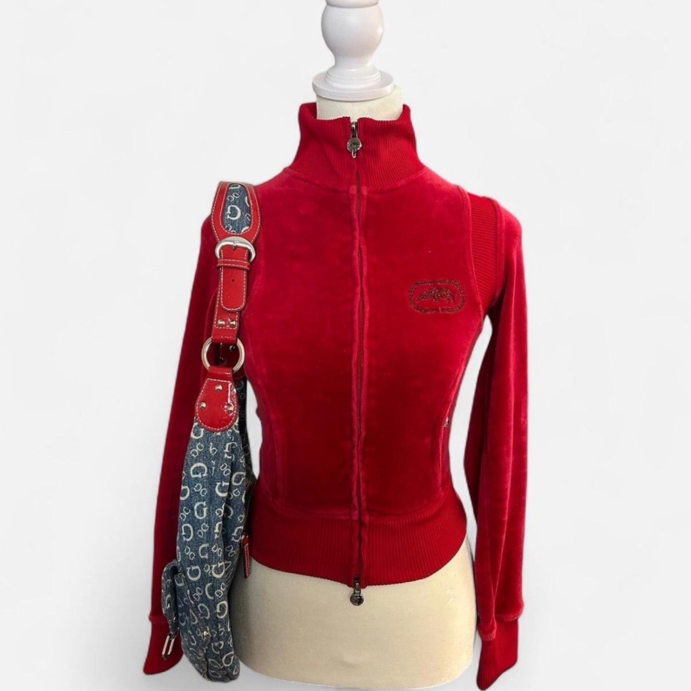 ❗️SOLD❗️Vintage Ecko Red Velour Zip-Up Y2K Jacket (Red) 🍒🍒